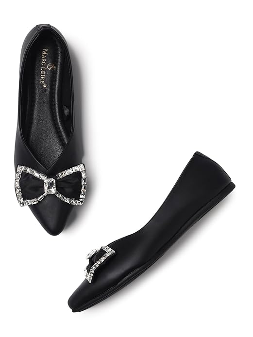 Marc Loire Embellished Ballerina Shoe for Woman | Stylish Ballet Flats with TPR Sole
