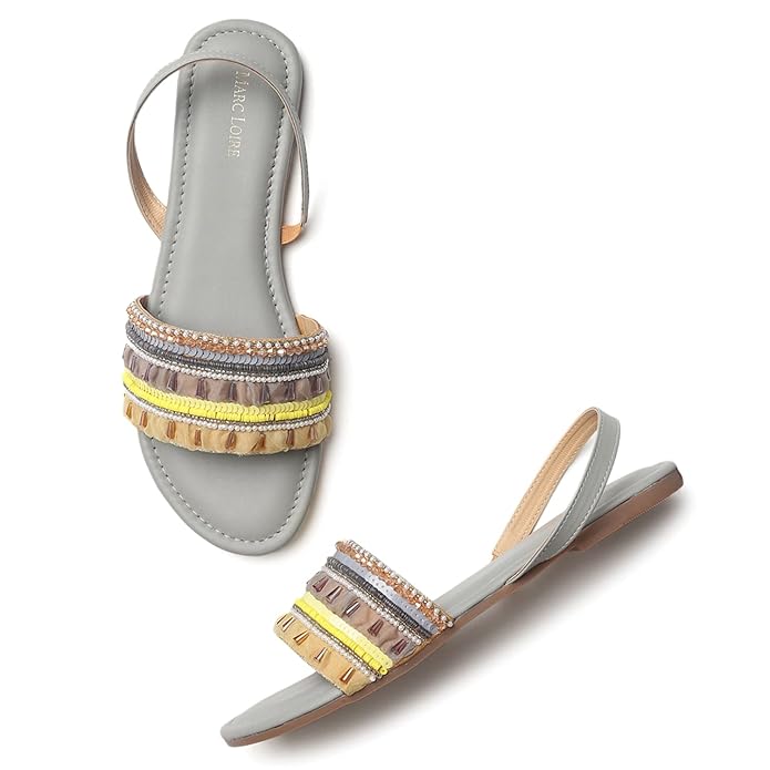 Marc Loire Women's Pair of Embellished Fashion Flat Sandals