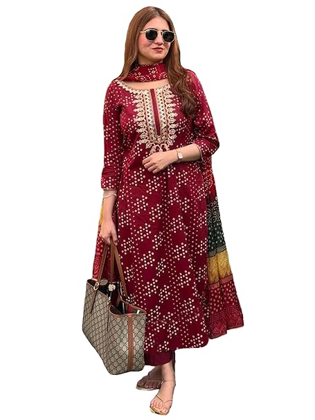 ANNI Designer | Rayon Straight Printed Kurta with Pant & Dupatta | Kurta Set for Women | Cotton Kurti Set with Dupatta | Stylish Ethnic Suit Set Kurta Set
