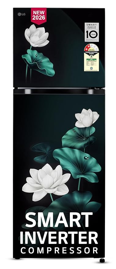 LG 251 L, 2 Star, Frost-Free Smart Inverter Double Door Convertible Refrigerator (GLT2526XWEL, Emerald Lotus, Smart & Dairy Mode, Express Freeze & Convertible Space for More Storage, 2026 Model)