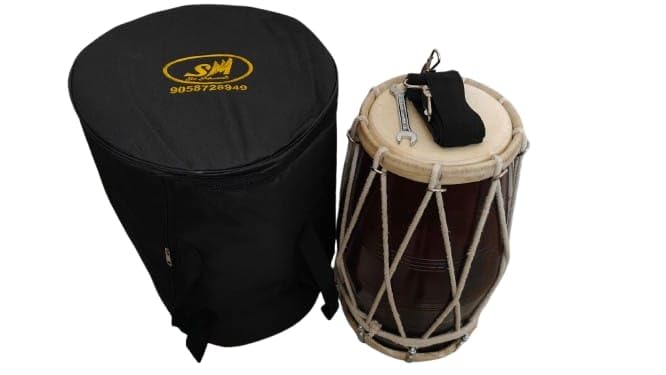 SM'SAI MUSICALS Handmade Sheesham Wood Dholak Bolt Tuned Tabla Drum Set Hand Percussion Drums, Musical Instruments Punjabi Dhol Dholak Instrument, Dholki Music Instrument