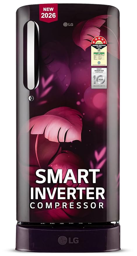 LG 185 L, 5 Star, Smart Inverter, Direct Cool Single Door Refrigerator (GLD1956ZAPI, Purple Ilan, Fit Max Chiller Tray, Base stand with Drawer & Runs on Home Inverter)
