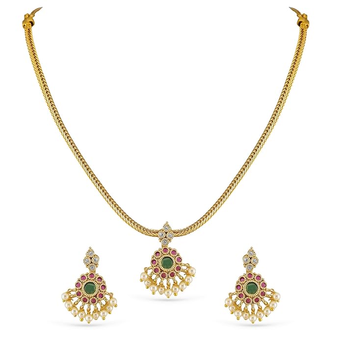 Rubans Gems Necklace Set Traditional Jewellery Gift for Women & Girls
