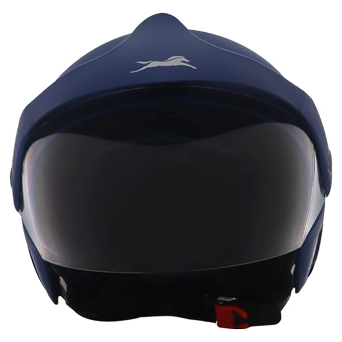TVS Half Face Helmet for Men and Women, Matt Blue, Size L, ISI and DOT Certified, Motorcycling