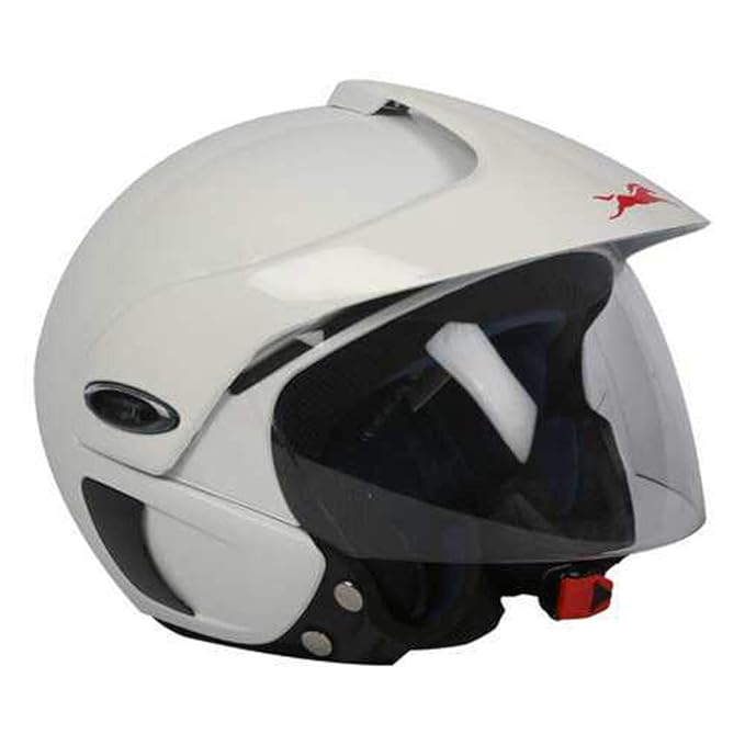 TVS Half Face ISI DOT Certified Motorbike Helmet, Size Small, Pearl White