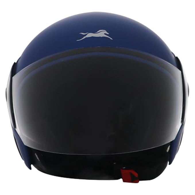 TVS Half Face Helmet for Men and Women, Matt Blue, Size L, ISI and DOT Certified