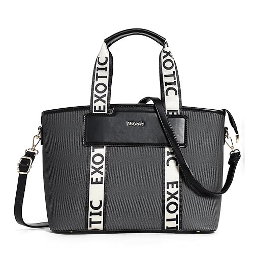 EXOTIC Women’s Canvas Handbag with Detachable Sling Strap | Stylish Tote for Work & Everyday Use