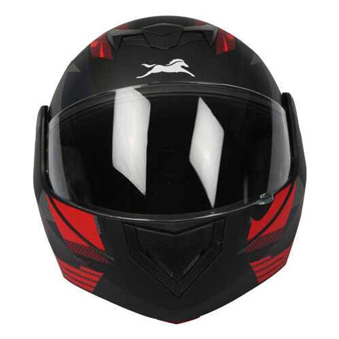 TVS Helmet Full Face Dual Color Motorbike Helmet (Black, Red-NL)