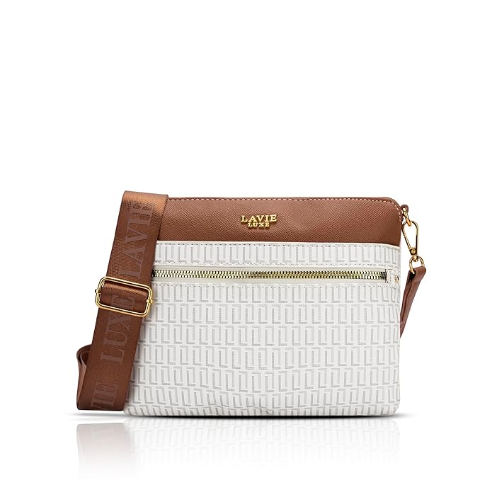 Lavie Luxe Women's Mono Quick Top Zip Crossbody Box Sling Bag | Ladies Purse Handbag | Gift for Women