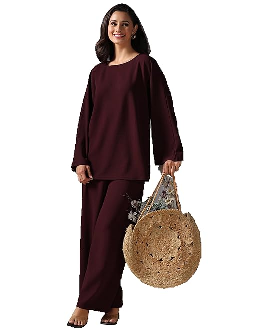 Selvia Women's Top and Pant Co ord Set for Women, Co ord Set for Women Stylish
