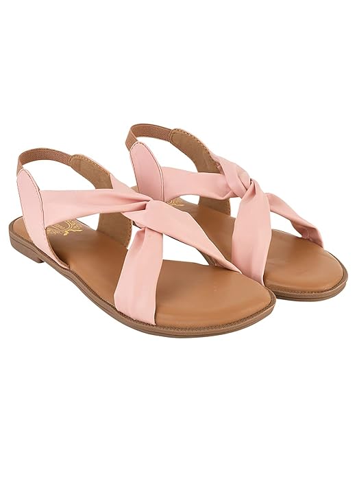 Shoetopia Cross Strap Flat Sandals For Women & Girls