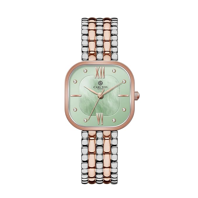 Carlton London Chelsea Women Stainless Steel Analog Watch | Silver Waterproof Watches for Women Girls Ladies | Luxury Square Watch | Fashionable Trendy Quartz Movement Wrist Watch