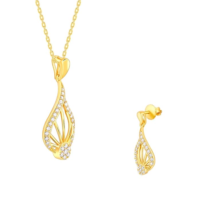 GIVA 925 Silver Golden Glint Set| Gifts for Women and Girls | With Certificate of Authenticity and 925 Stamp | 6 Months Warranty*