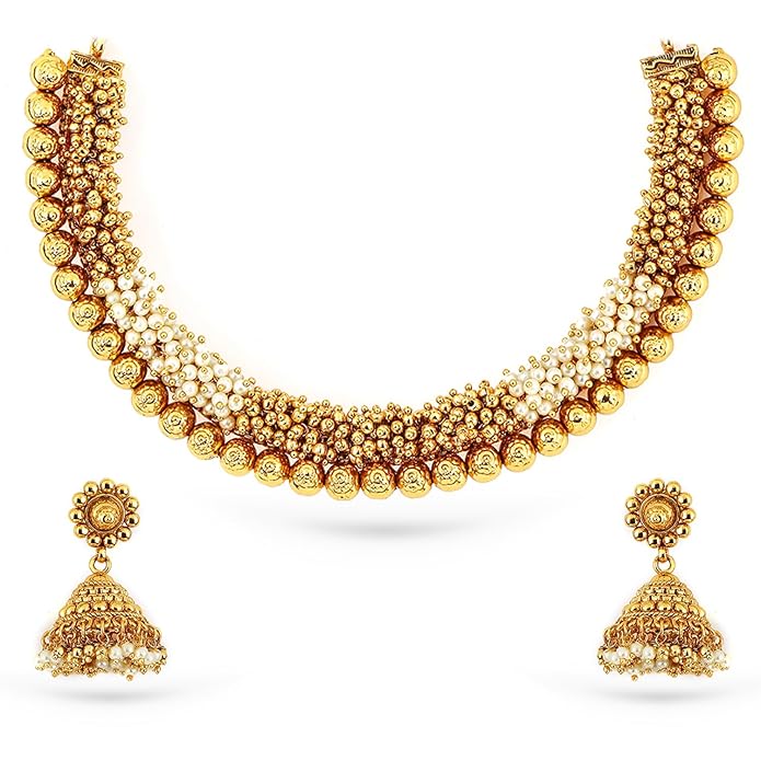 Rubans Gold Plated Necklace Set Traditional Ethnic Jewellery Gift for Women & Girls