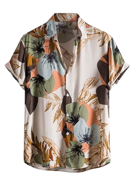 Leriya Fashion Men's Rayon Regular Fit Casual Shirt | Stylish | Printed| Formal|Solid Short Sleeve | Trendy | Summer-Button Down (Available in Plus Size)