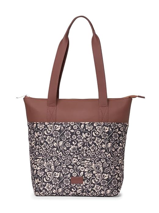 ZOUK Printed Women's Jute Handcrafted Vegan Leather Everyday Tote
