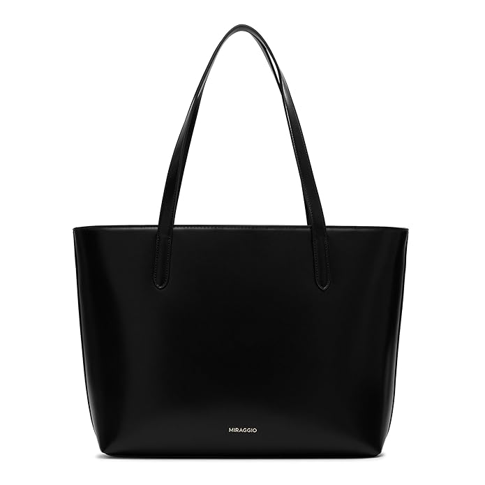 Miraggio Kate Solid Structured Tote Bag for Women |Tote Bags for Women for Office Use, Work | Fits Upto 16" Laptop | Ladies Shoulder Purse