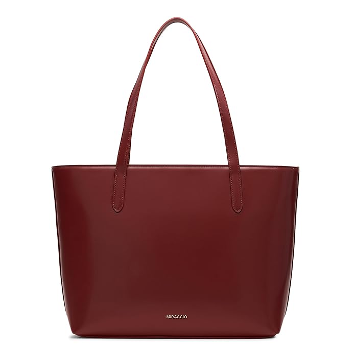 Miraggio Kate Solid Structured Tote Bag for Women |Tote Bags for Women for Office Use, Work | Fits Upto 16" Laptop | Ladies Shoulder Purse