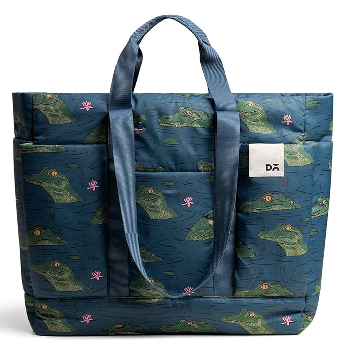 DailyObjects Idyll Tote Bag for Girls and Women| Crafted using Soft-Touch & Water-Repellent Polyester | Polyfill Cushioning on the Inside | Holds Any laptops upto 14’’