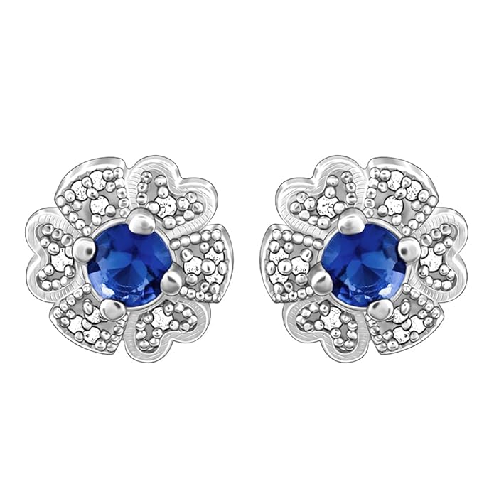 GIVA 925 Silver Royal Blue Bloom Studs | Gifts for Girlfriend, Gifts for Women and Girls |With Certificate of Authenticity and 925 Stamp | 6 Month Warranty