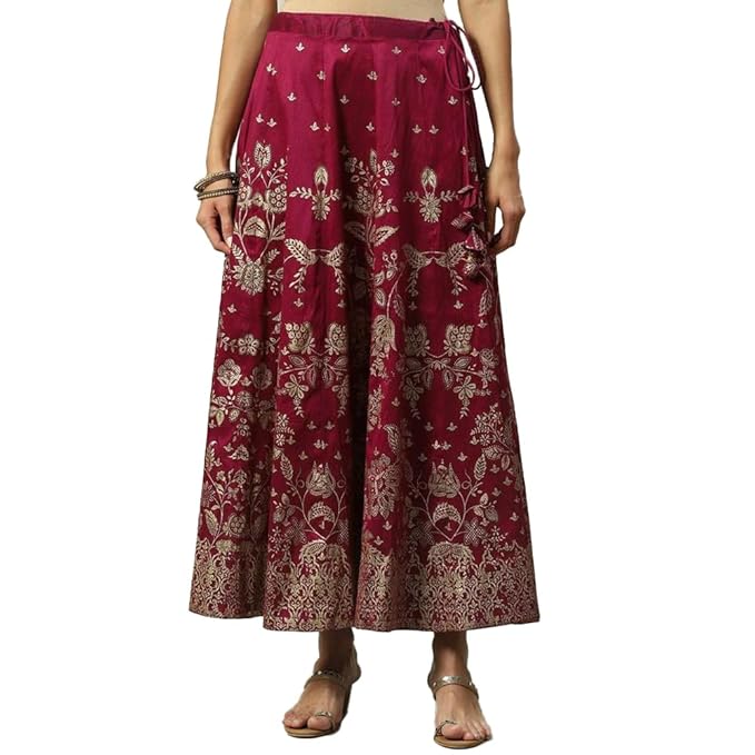 MOKOSH Women’s Silk Anarkali Suit Floral Thread & Sequin Embroidered Kurta Pant Dupatta Set Ethnic Wear