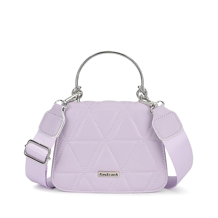 Fastrack Quilted Design Sling Bag for Womens, Ladies and Girls | Stylish and Trendy Handbag | Adjustable Sling Straps | Made Up of Semi PU Leather
