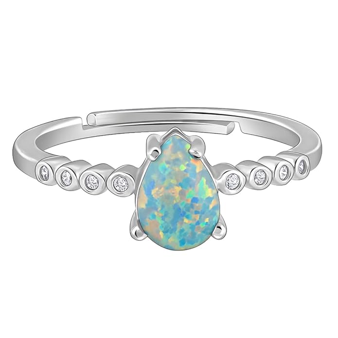 GIVA 925 Silver Sparkling Moonstone Ring| Gifts for Women and Girls | With Certificate of Authenticity and 925 Stamp | 6 Months Warranty