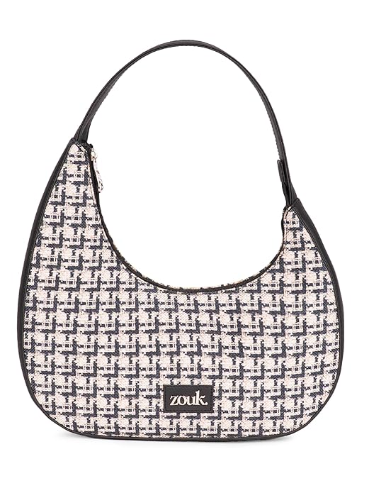ZOUK Pixi Small Shoulder Bag | Vegan Leather Evening Bag for Women with Shoulder Strap, Zip Closure & Water-Resistant Lining | Stylish Handcrafted Purse |