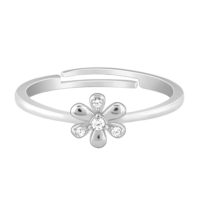 GIVA 925 Silver Spring Garden Ring, Adjustable | Gifts for Women and Girls | With Certificate of Authenticity and 925 Stamp | 6 Months Warranty*