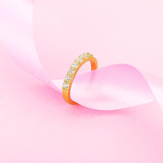 GIVA 925 Silver Golden Halo of Love Ring | Gifts for Women and Girls | With Certificate of Authenticity and 925 Stamp | 6 Months Warranty*