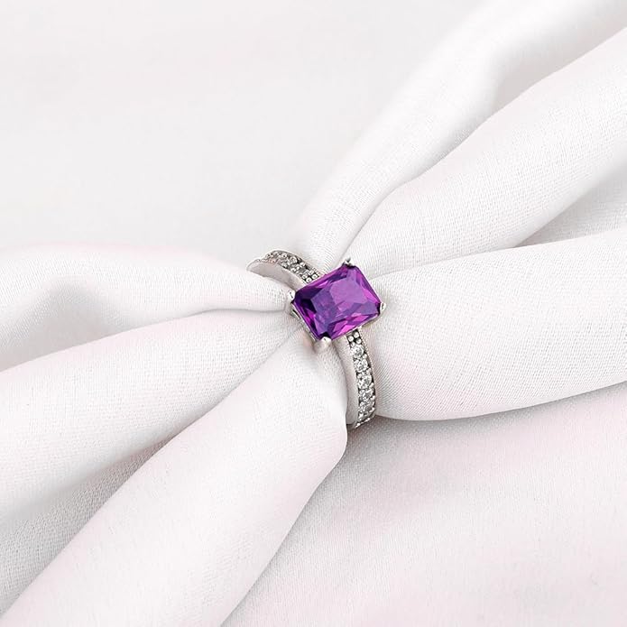 GIVA 925 Silver Purple Vibrant Ring,Adjustable | Rings for Girls and Women | With Certificate of Authenticity and 925 Stamp | 6 Months Warranty*