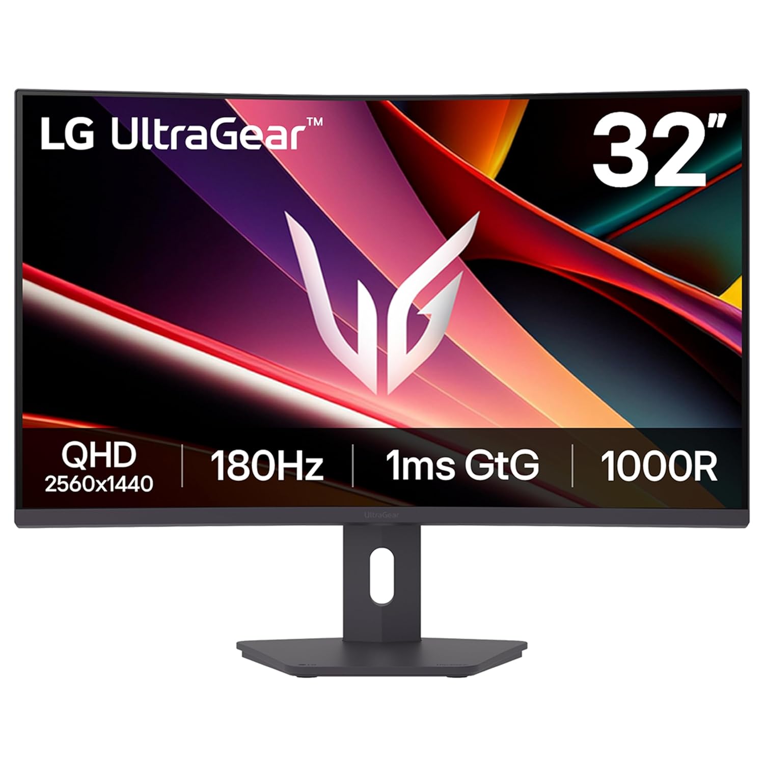 LG 32-inch 32G600A-B, Ultragear VA Panel QHD (2560 x 1440) Curved Gaming Monitor, 180Hz, 1ms, 3000:1 Contrast, 99% sRGB, AMD FreeSync, HDMI, DisplayPort, Tilt/Height/Swivel Adjustable Stand, Black