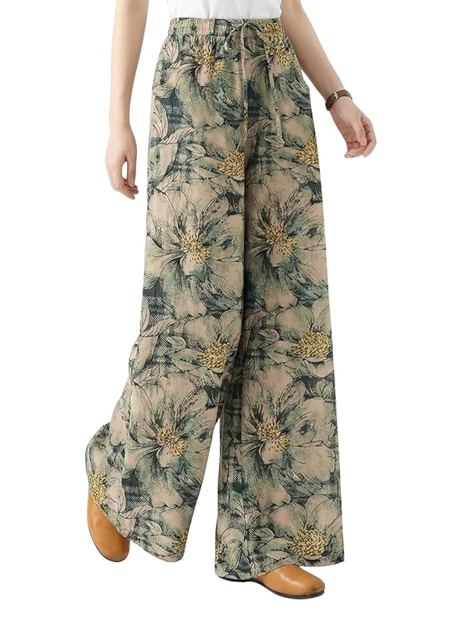 Leriya Fashion Women's Trouser|Sharara | Boho Harem Pants|Rayon Palazzo Plazo Pant| Loose Fit Baggy Trousers with Elastic Waistband|Casual Yoga & Lounge Wear (Available in Plus Size)