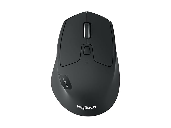 Logitech M720 Triathlon Multi-Device Wireless Mouse, Bluetooth, USB Unifying Receiver, 1000 DPI, 6 Programmable Buttons, 2-Year Battery, Compatible with Laptop, PC, Mac, iPadOS - Graphite Black