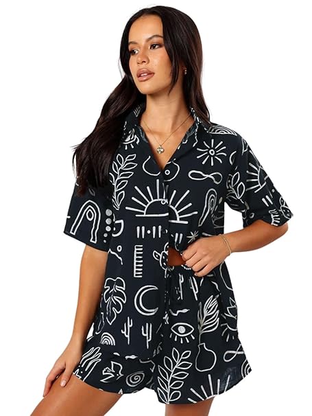 Leriya Fashion Women's Rayon Co-ord Set Stylish | Summer Night Suit For Women | Paisley Printed Pyjama Set For Woman Travel Beach & Holiday Look | Trendy Top & Shorts for Summer Days Vacation