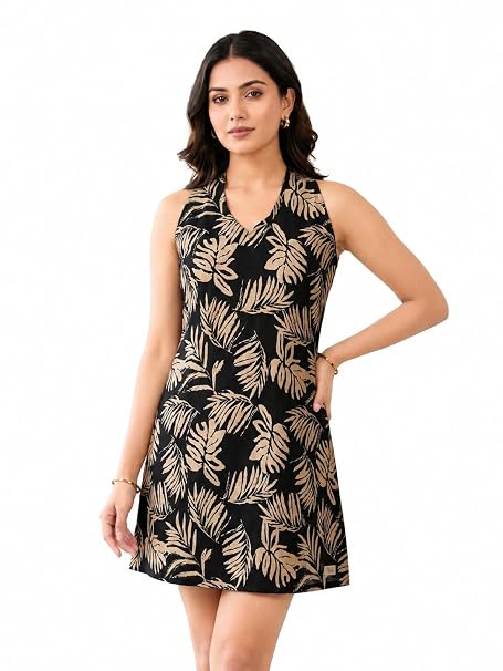 Yash Gallery Women's Rayon & Cotton Cambric Zig-Zag Printed Regular Fit A-Line Kurta for Women