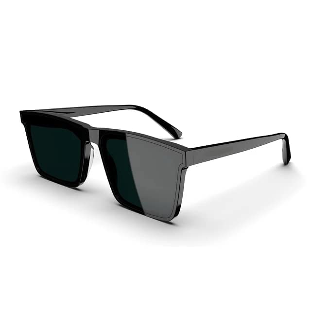 Black Retro Square Combo Sunglasses, Goggles For Men's and Women's-UV Protected, Pack of 1