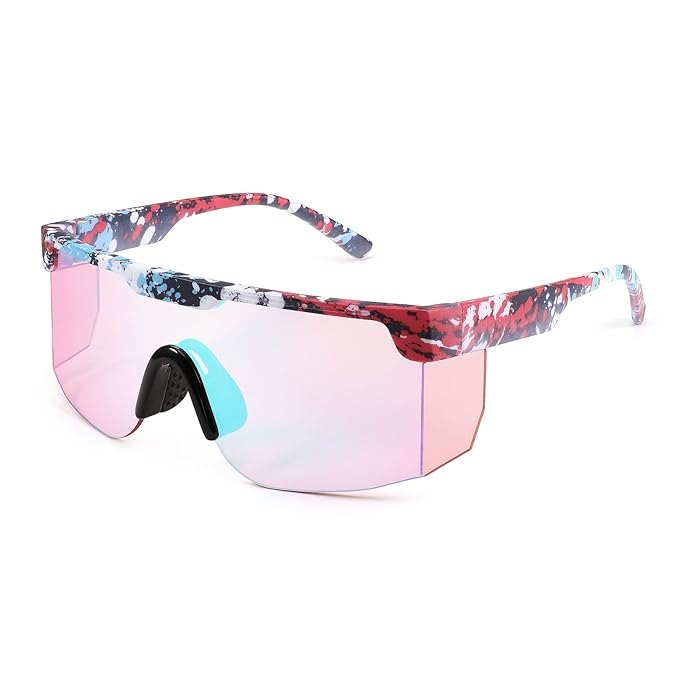 Karsaer 80s 90s Retro Semi Rimless Sunglasses Cycling Riding Glasses Sports Sunglasses for Men Women B5106