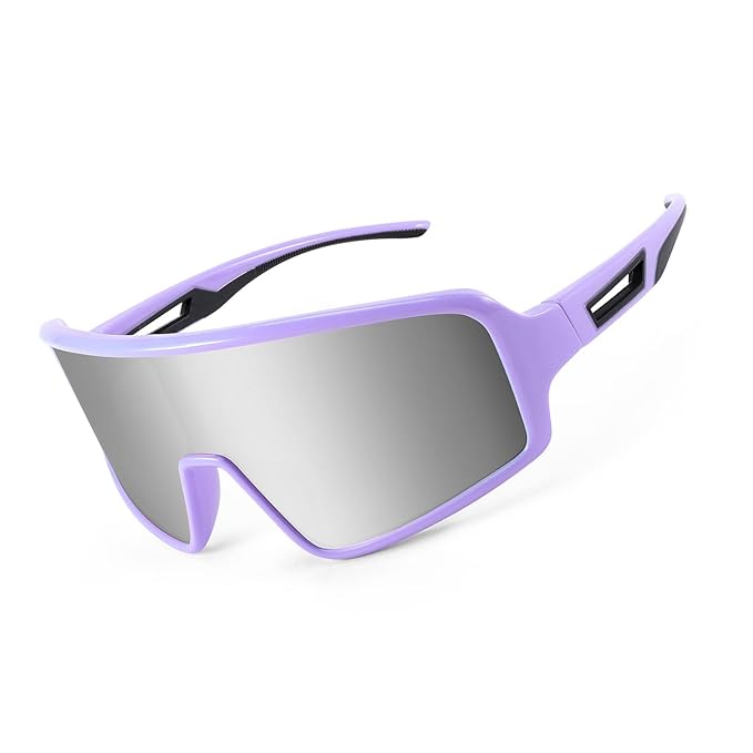 Karsaer Cycling Sunglasses Wrap Around Glasses Baseball Sports Visor Shield for Adult Youth Kids Teens B5102