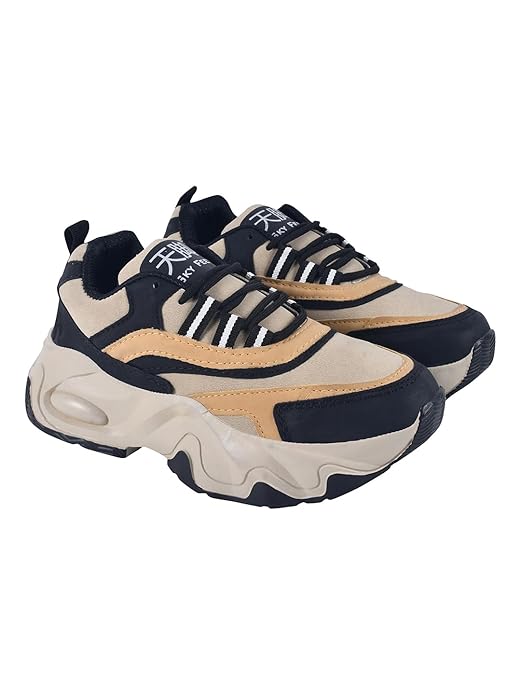 Shoetopia Women’s Chunky Sneakers | Lace-Up Casual Sports Shoes with Cushioned Sole | Daily Footwear & Walking Shoes
