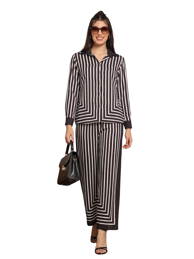 Leriya Fashion Co-ord Set for women Stylish | Placement Printed Kurta Sets for Woman | Perfect Festive & Party for Women Western Look Dress | Elegant Full Sleeve Top Pant Set