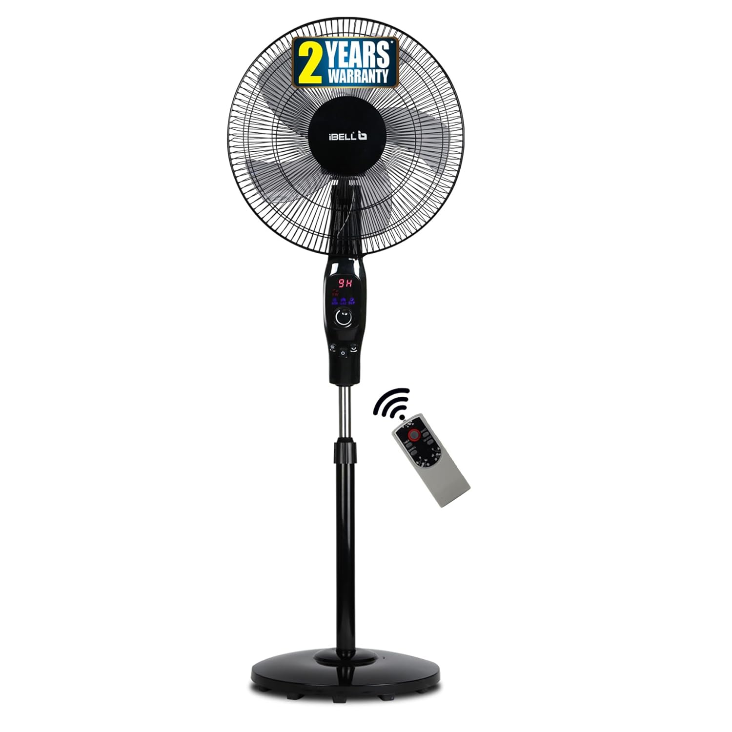 IBELL CLASSY P16 SB Pedestal Fan 5 Leaf with Remote and High Air Flow, 55W, LED Display, High Speed, Copper Motor