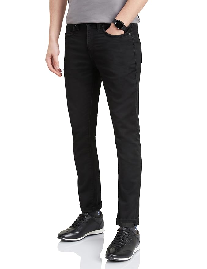 Symbol Premium Men's Slim Fit Stretchable Jeans | Casual Denim | Cotton Stretch | Fashion Shades of Black & Blue (Available in Plus Sizes)