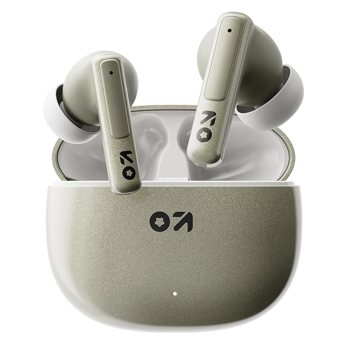 GOBOULT W60 with 60H Playtime, Zen Quad Mic ENC, 50ms Xtreme Low Latency, Made in India, Type-C Fast Charging, 13mm Driver, IPX5 Combat Gaming Mode,TWS Ear Buds Wireless (Green)