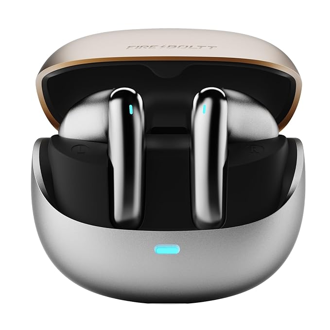 Fire-Boltt Newly Launched Aero Fit TWS Earbuds with Custom EQ, Bluetooth 5.4 Wireless Earphones, 50H Playtime, Fast Charging Case, 50ms Low Latency Gaming & Touch Controls Copper Mist
