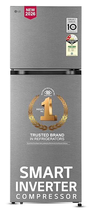 LG 251 L, 2 Star, Frost-Free Smart Inverter Double Door Convertible Refrigerator (GLT2526XWDS, Dazzle Steel, Multi Air Flow Cooling, Smart & Dairy Mode, Convertible Space for More Storage, 2026 Model