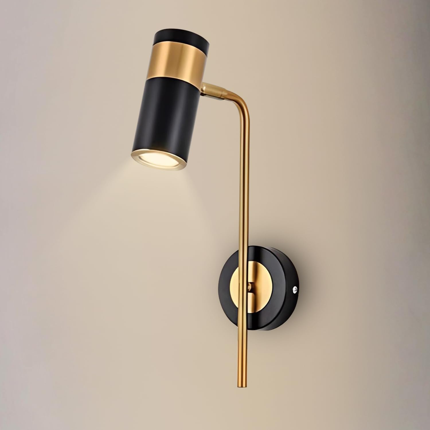 Smartway® Jones 6W Modern LED Wall Lamp | Black & Gold Adjustable Reading Light | 3 Color Modes | Decorative Wall Mounted Lamp for Bedroom, Living Room, Bedside & Home Décor | Stylish LED Wall Light