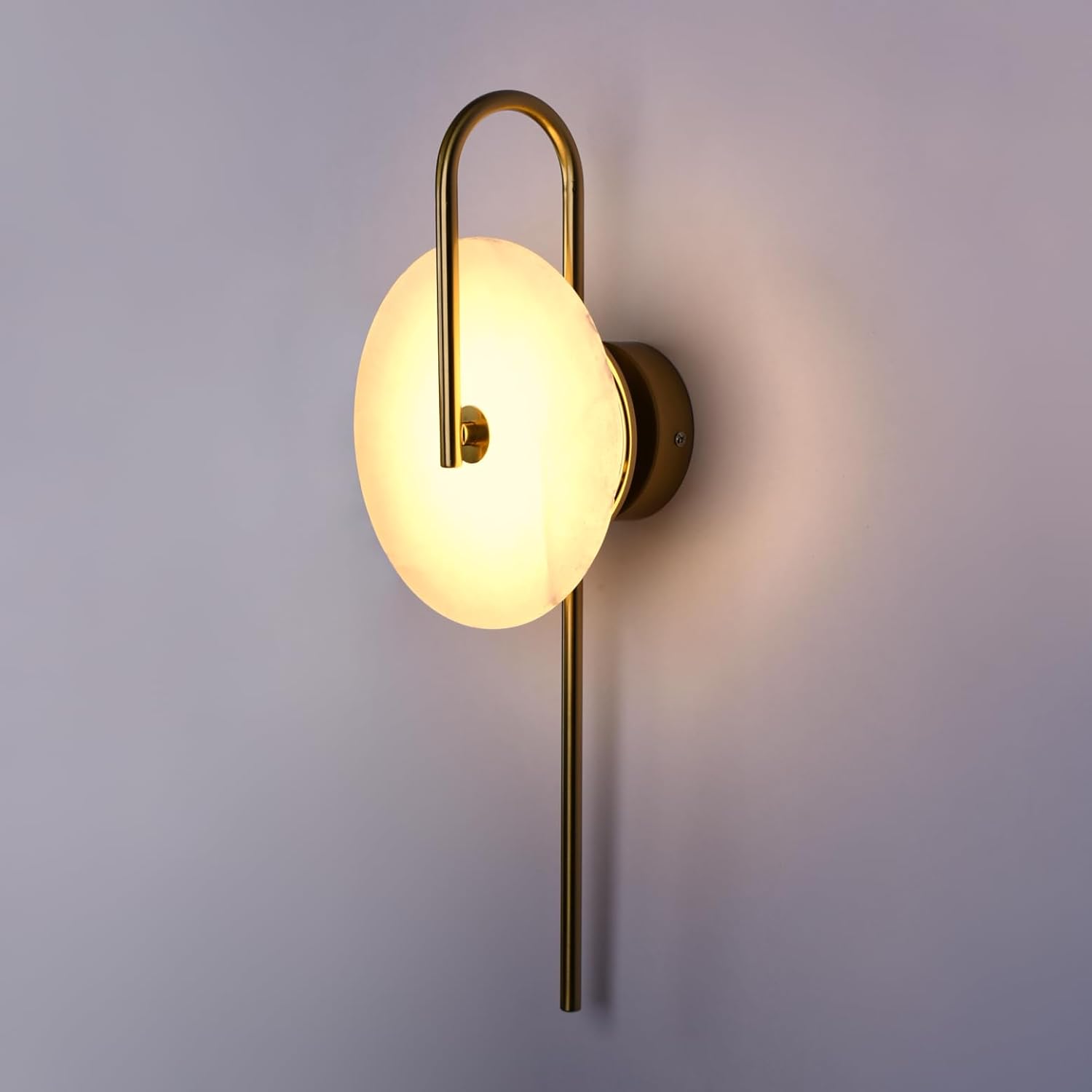 Smartway-15W Spears Modern White Marble Wall Lamp | 3 Light Modes (Warm, Natural & Cool White) | Decorative Wall Light for Living Room, Bedroom, Bedside & Home Décor