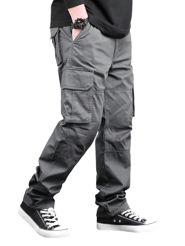 DEELMO Men’s Stylish Multi-Pocket Cargo Pants || Casual Fit Pants Trousers || Stylish Trousers for Men || Men's Cargo (MD501_01_08)