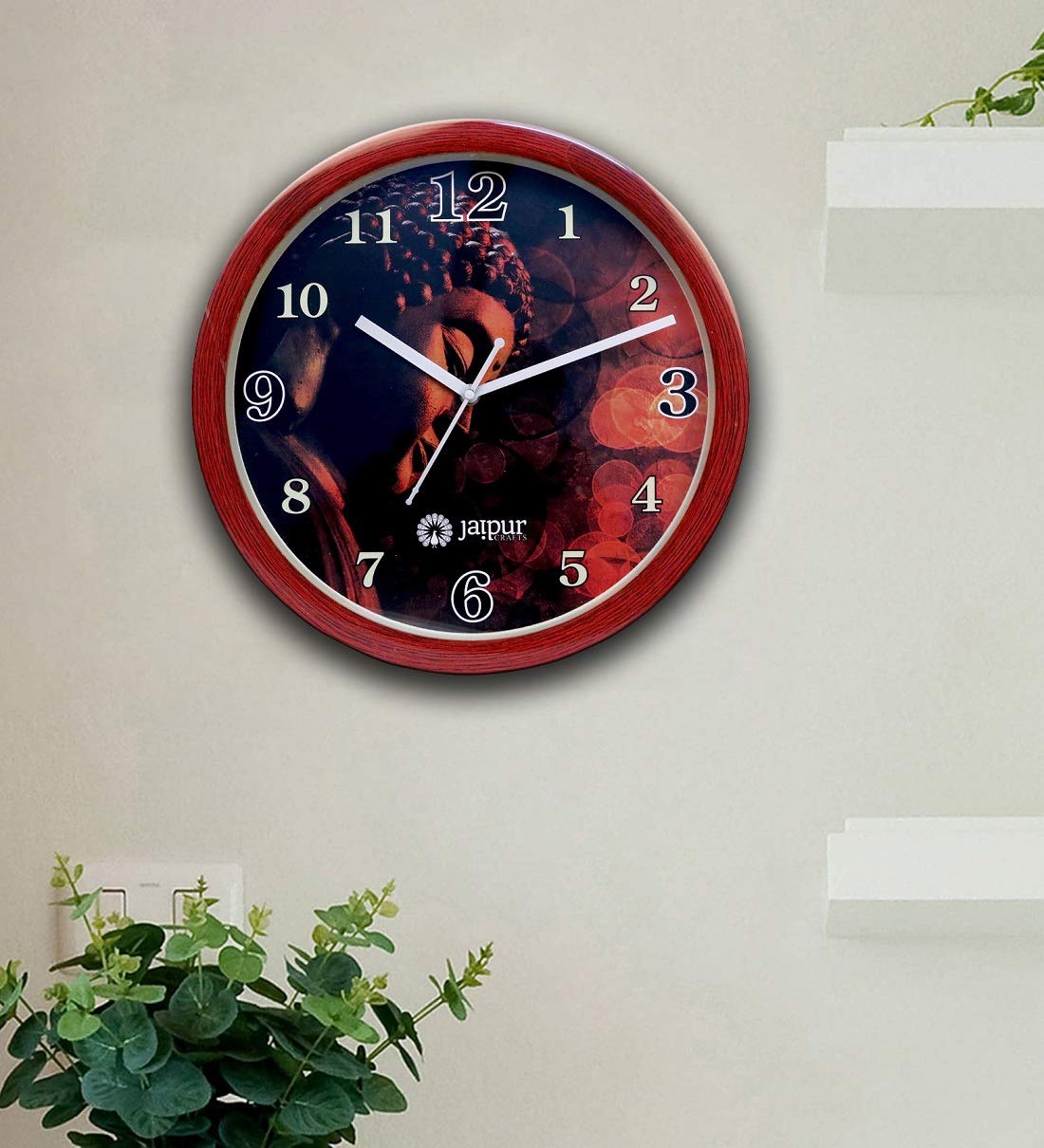 JaipurCrafts Religion Themed Plastic Gautam Buddha Wall Clock (Multicolour, 2 x 12 x 12 Inch)